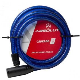 Cadeado Absolute Espiral 1.5MT Chave 12mm Azul 